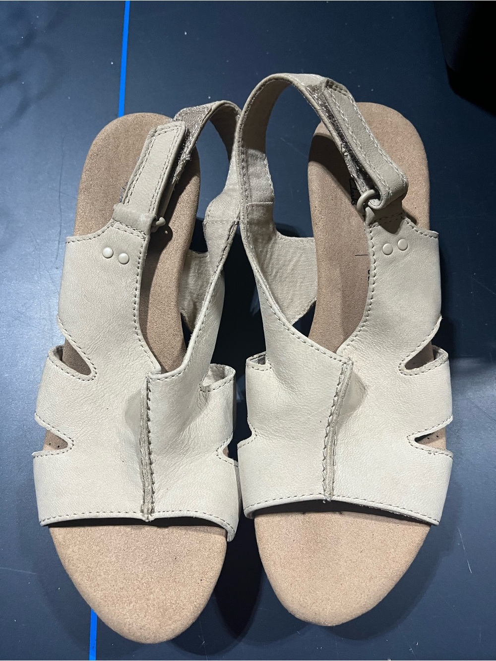 Clarks Neutral Beige Open-Toe Slingback Sandals